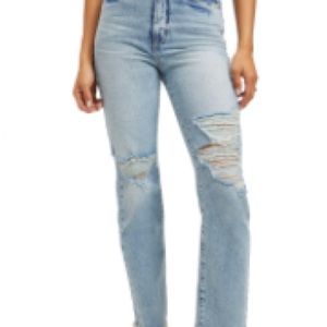 Good American Light Blue Distressed Boyfriend Jeans